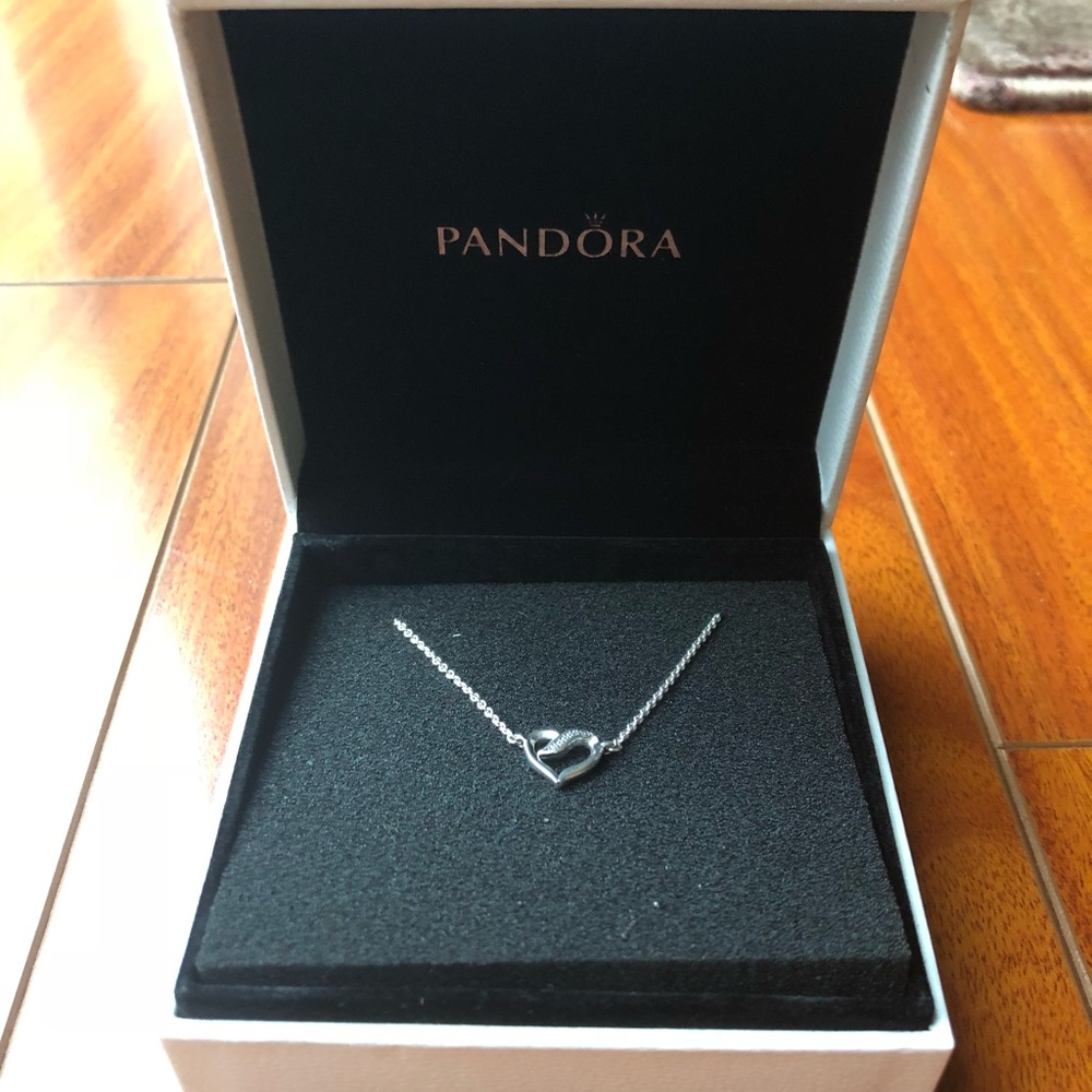 Pandora Ribbons Of Love Necklace, Clear CZ